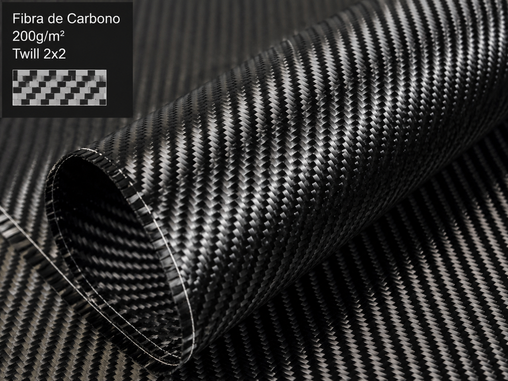 Fibra de carbon Twill 200 g/m2- 1000 mm